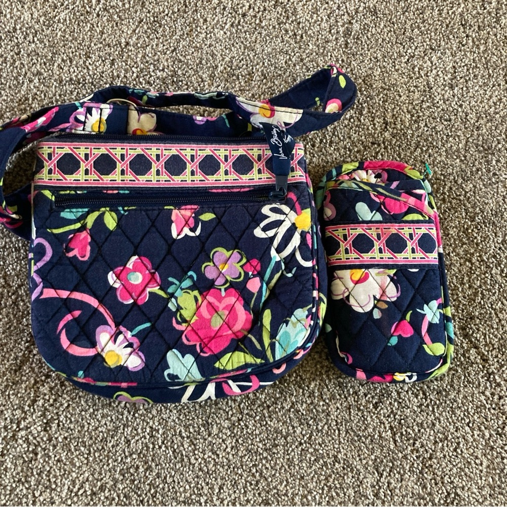 Vera Bradley Crossbody Bag Little Hipster Retired Pattern & Eyeglass Case
